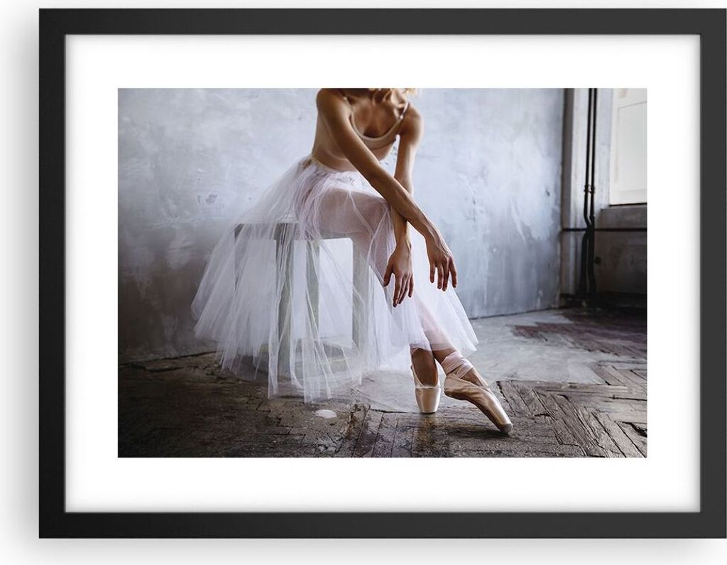 Gerahmtes Poster - Schwarzer Rahmen - Ballerina Ballett Studio - 40x30 cm - Wand Bild - Wanddeko - Wandbilder - Kunstposter - Wandposter - Bilderra...