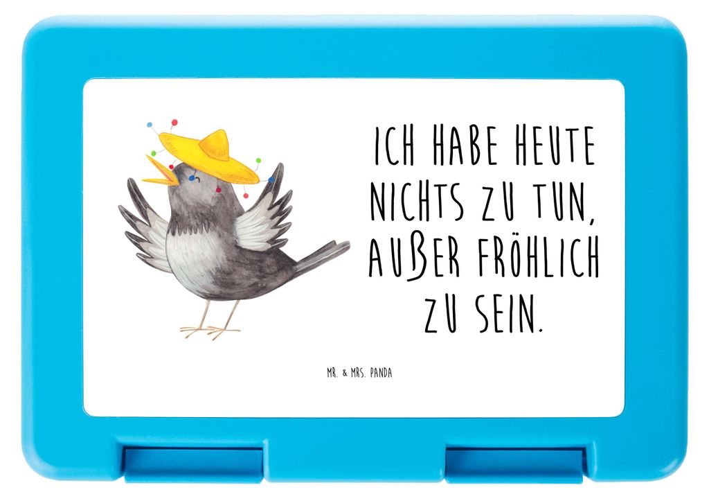 Mr. & Mrs. Panda Snackbox Rabe Sombrero - Weiß - Geschenk, Froh, Bentobox, Brotbehälter, Vogel, Elster, Brotzeitdose, Lunchbox, Bento Box, Vögel...