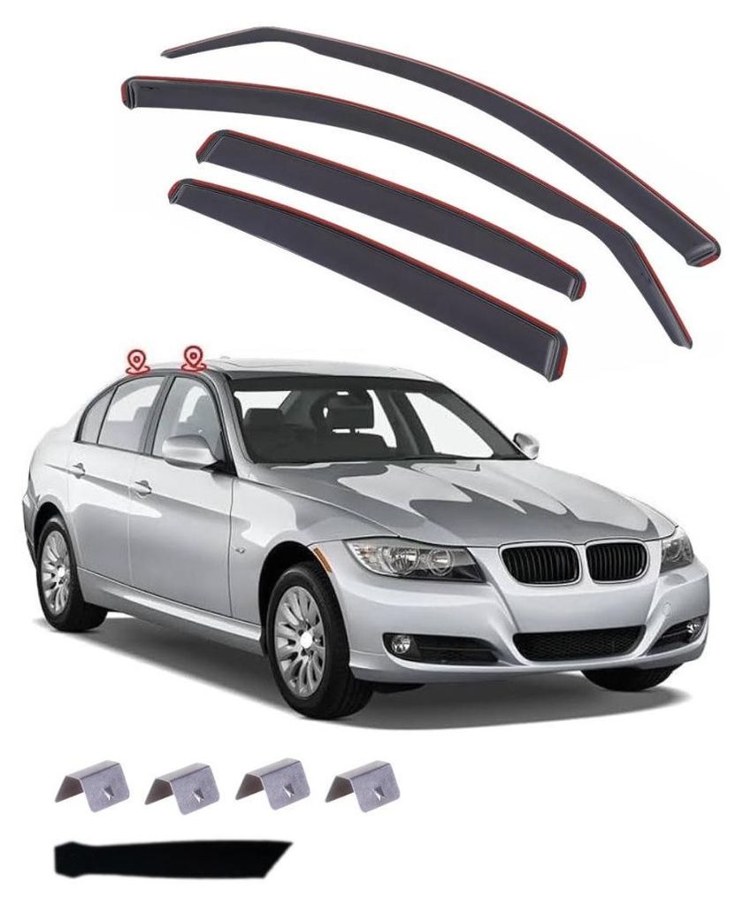 Komplettset mit 4 Windabweisern für BMW 3er-Reihe (E90) 2006–2011