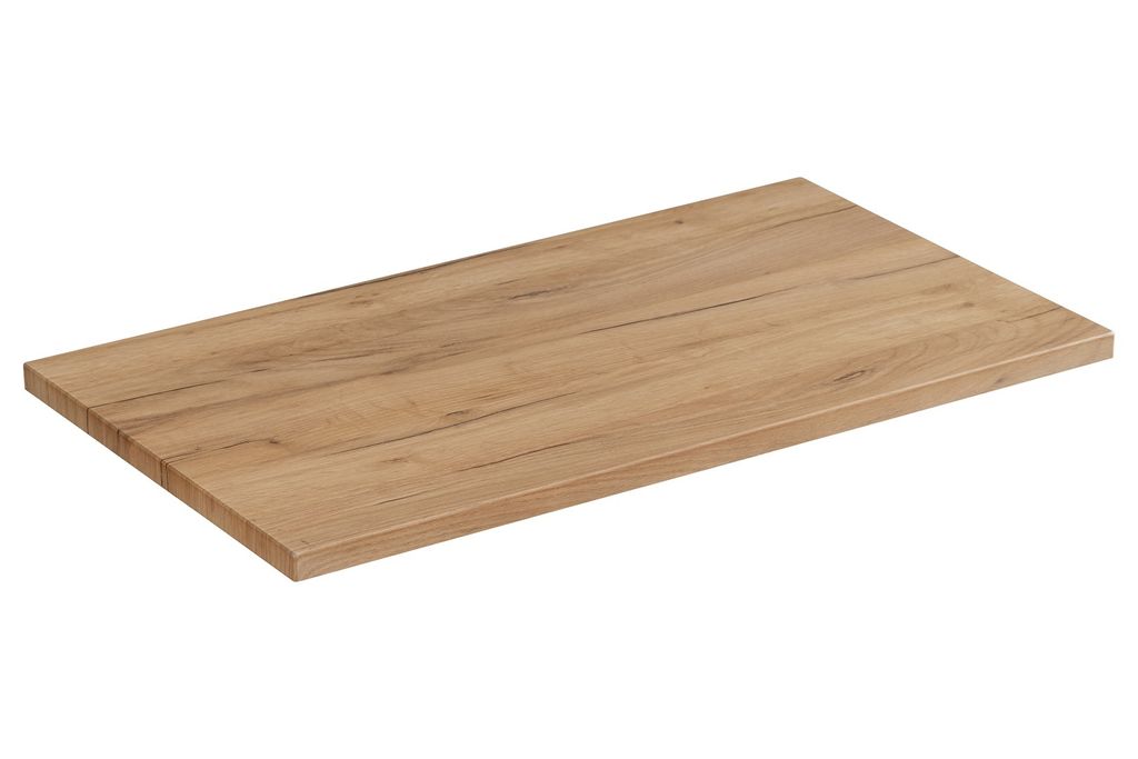 Badezimmer-Waschtischplatte 60 Cm, Eiche Goldfarben, Mdf, Passend Zum Unterschrank 60/61 Cm