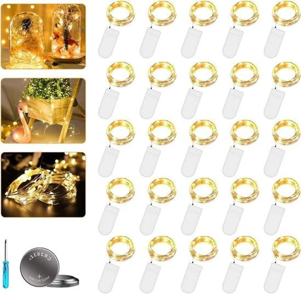 Guirlande Lumineuse 20 LED sans Raccord 2m Pile - Ambiance Chaleureuse