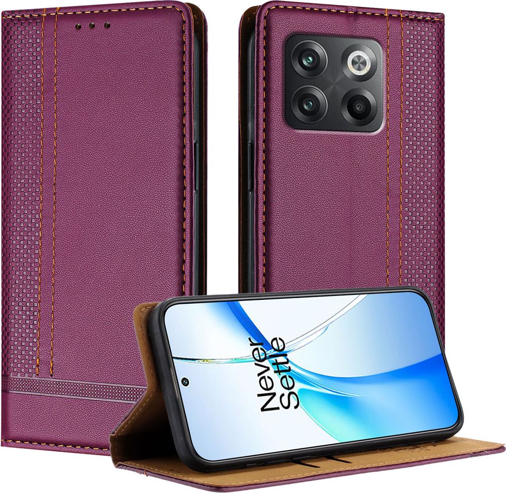 Handyhülle für OnePlus 10T Leder Flip Klappbare Schutzhülle Produktbild 