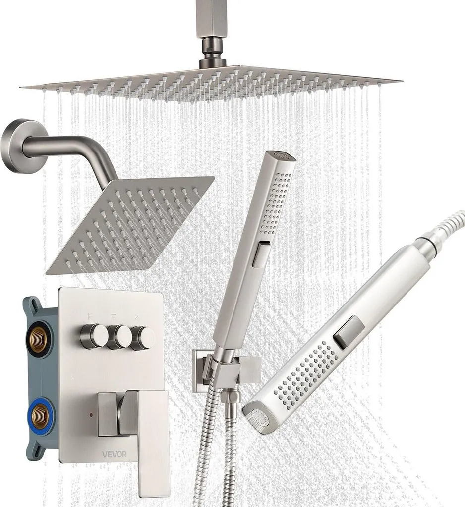 Système de douche relaxant ciel de pluie 10 pouces et douchette 2-en-1
