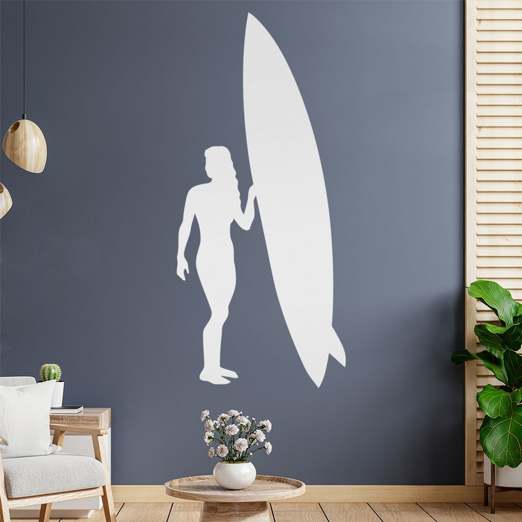 Surfen Wellen Sport Figur Wandtattoo Wandaufkleber Wall Sticker - Dekoration, Küche, Wohnzimmer, Schlafzimmer, Badezimmer
