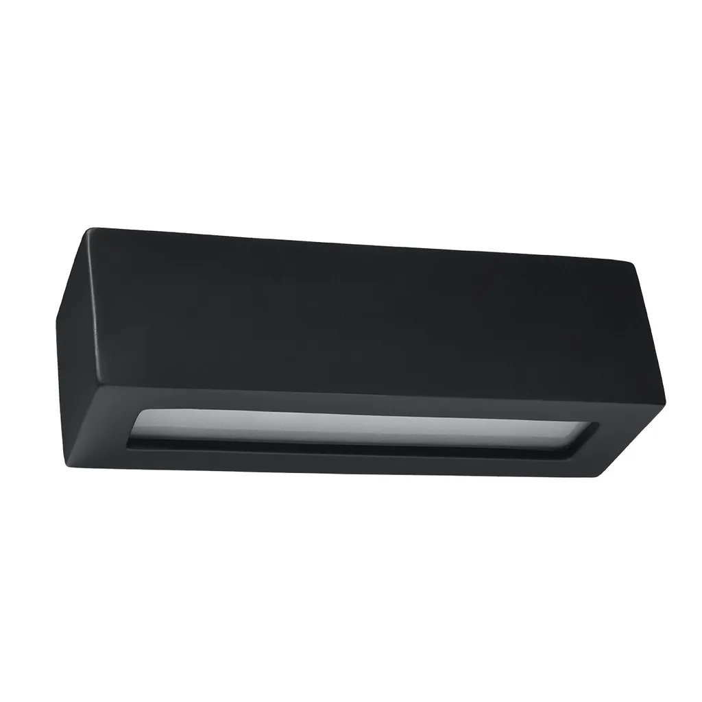 Applique VEGA Nero Sollux E27 LED | Lampada Ceramica 32.5cm Hi-Tech