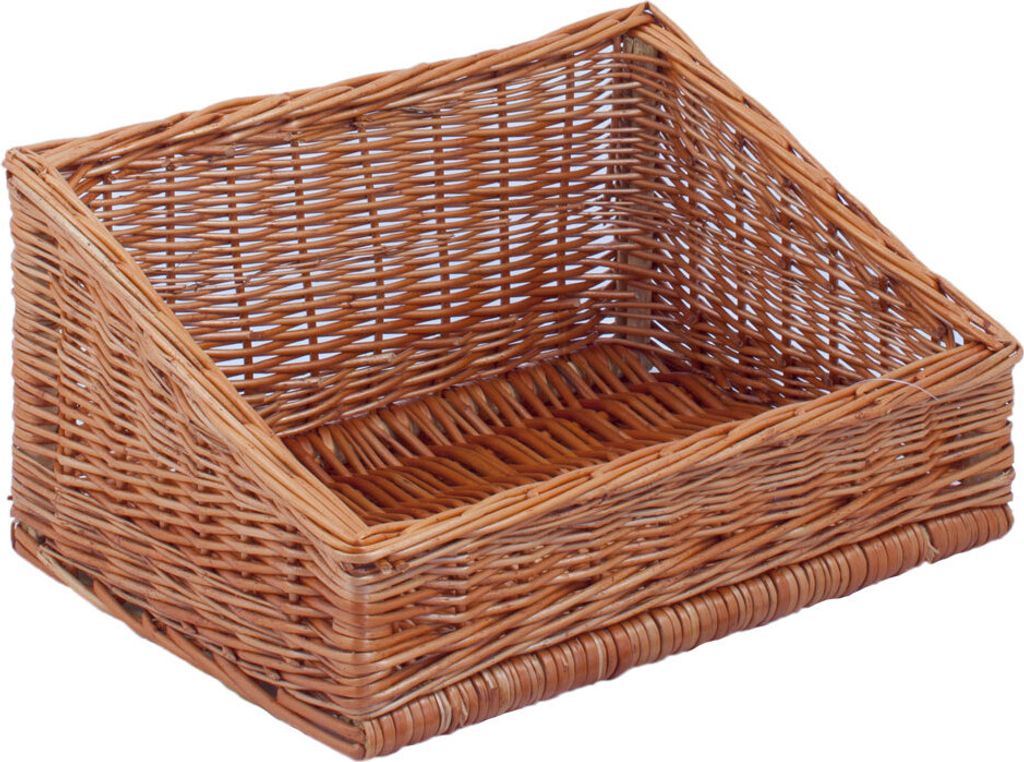 Regalkorb schräg, naturbraun - Format: T 30cm x B 40cm x Hv 10cm x Hh 20cm