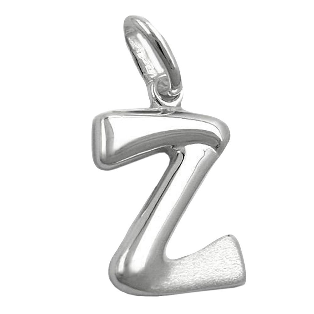 Anhänger 15x10mm Buchstabe Z teilmattiert glänzend Silber 925 silber 15x10mm