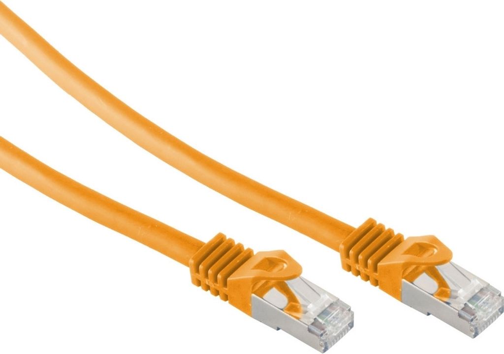 RJ45 Patchkabel m. CAT 7 Rohkabel PIMF or. 0,5m