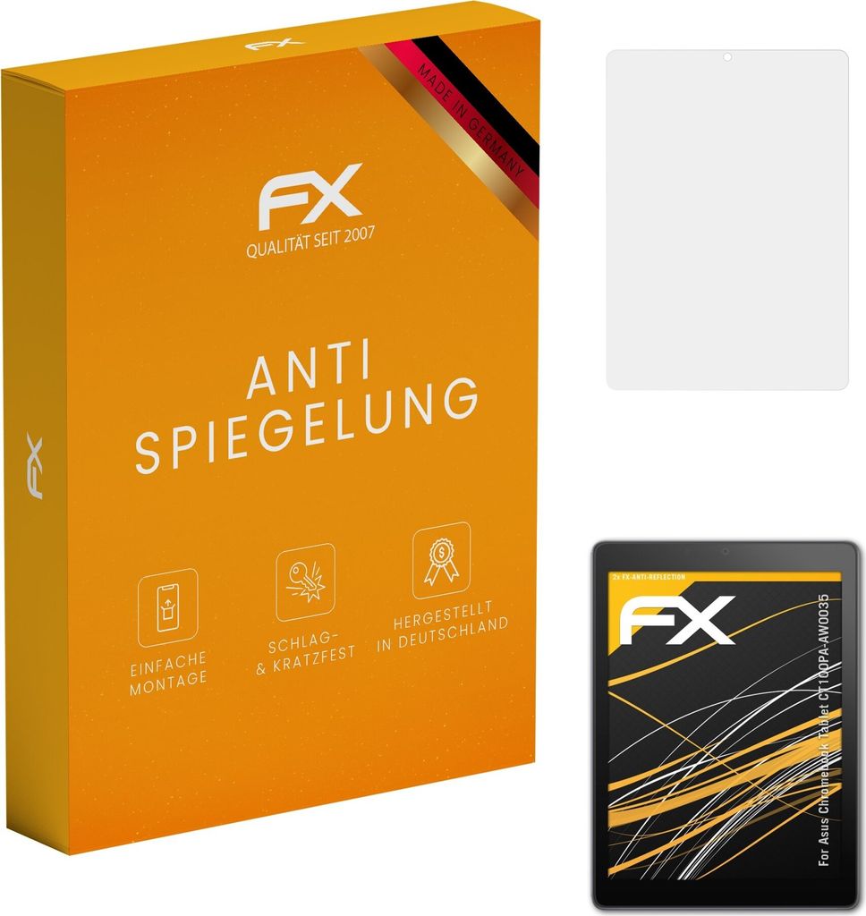 atFoliX FX-Antireflex 2x Schutzfolie kompatibel mit Asus Chromebook Tablet (CT100PA-AW0035) Displayfolie