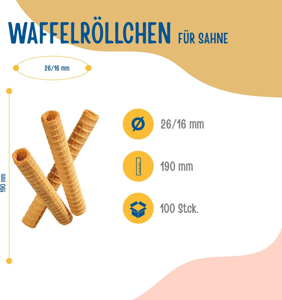 BAZKO Waffelröllchen für Sahne 19 cm / 2,6 | Kaufland.de