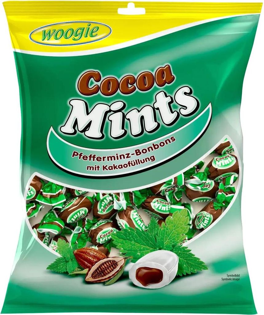 Woogie Mint Bonbons mit Kakaofüllung 150 g