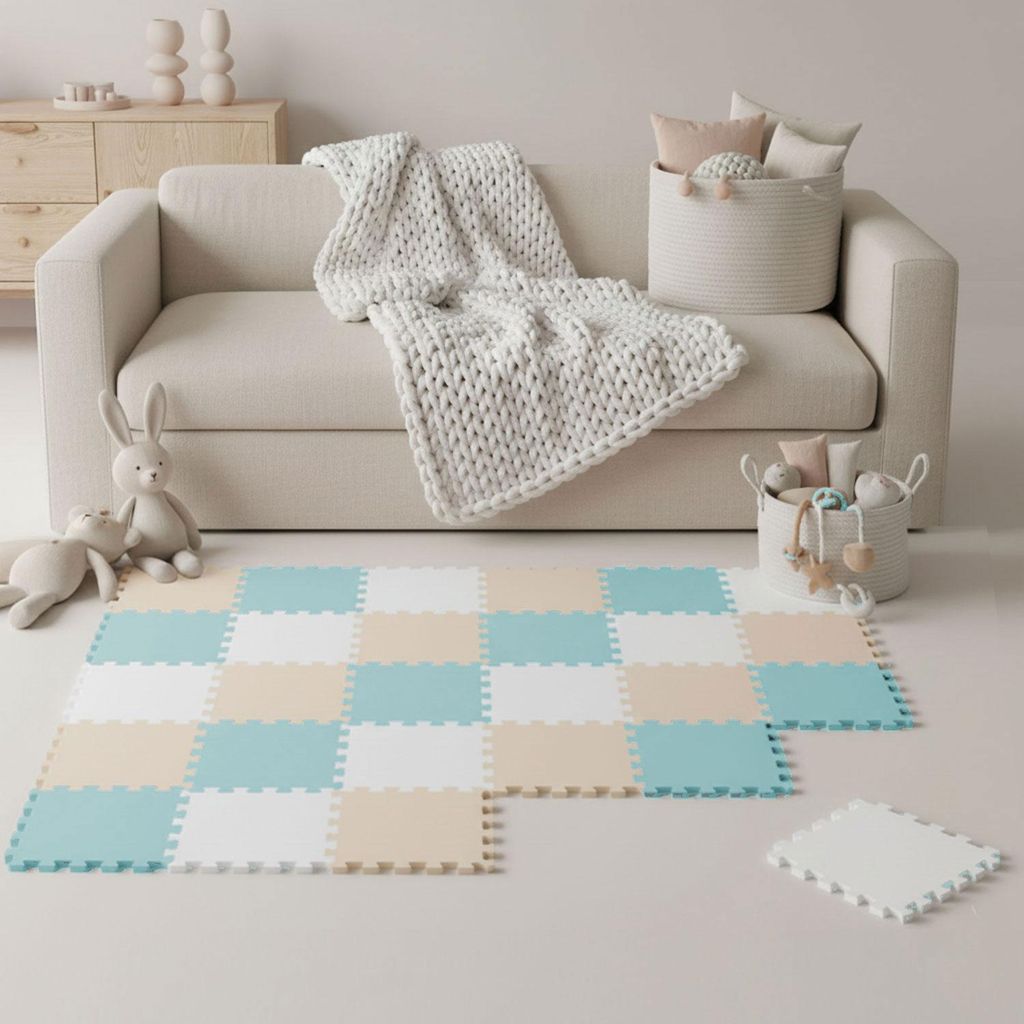27 Teile Spielmatte Baby Puzzlematte 30x30 Krabbelmatte Bodenmatte Kinderzimmer