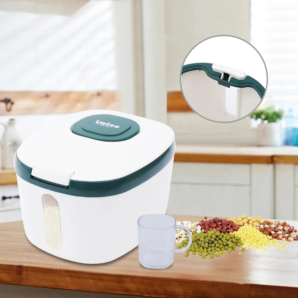 Récipient pour riz et céréales 5 kg ABS vert militaire hermétique