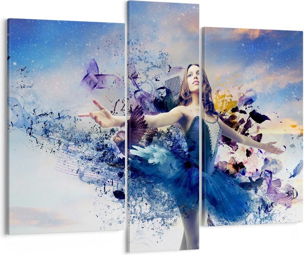Bild auf Leinwand - Leinwandbild - Ballerina Tänzer Tüll Kleid - 95x80cm - Wand Bild - Wanddeko - Leinwanddruck - Bilder - Kunstdruck - Wanddekor...