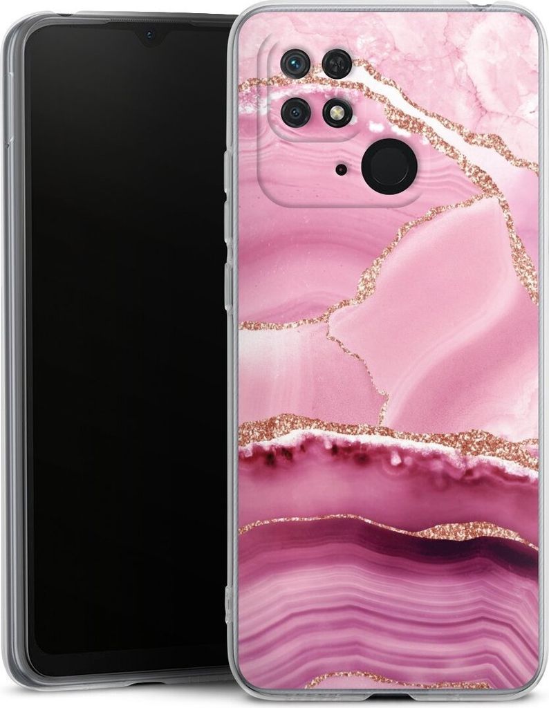 DeinDesign Handyhülle für Xiaomi Redmi 10C Silikon Hülle Case Smartphone Schutzhülle Glitzer Look Marmor Meerjungfrau