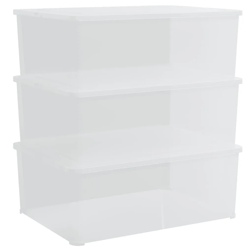 Boîte plastique empilable 10L translucide gain de place lot de 3