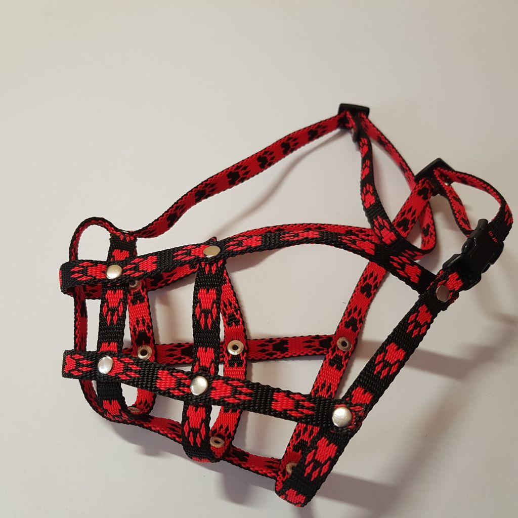 Palkar Nylon-Maulkorb, Größe Französische Bulldogge. 2 schwarz-rot