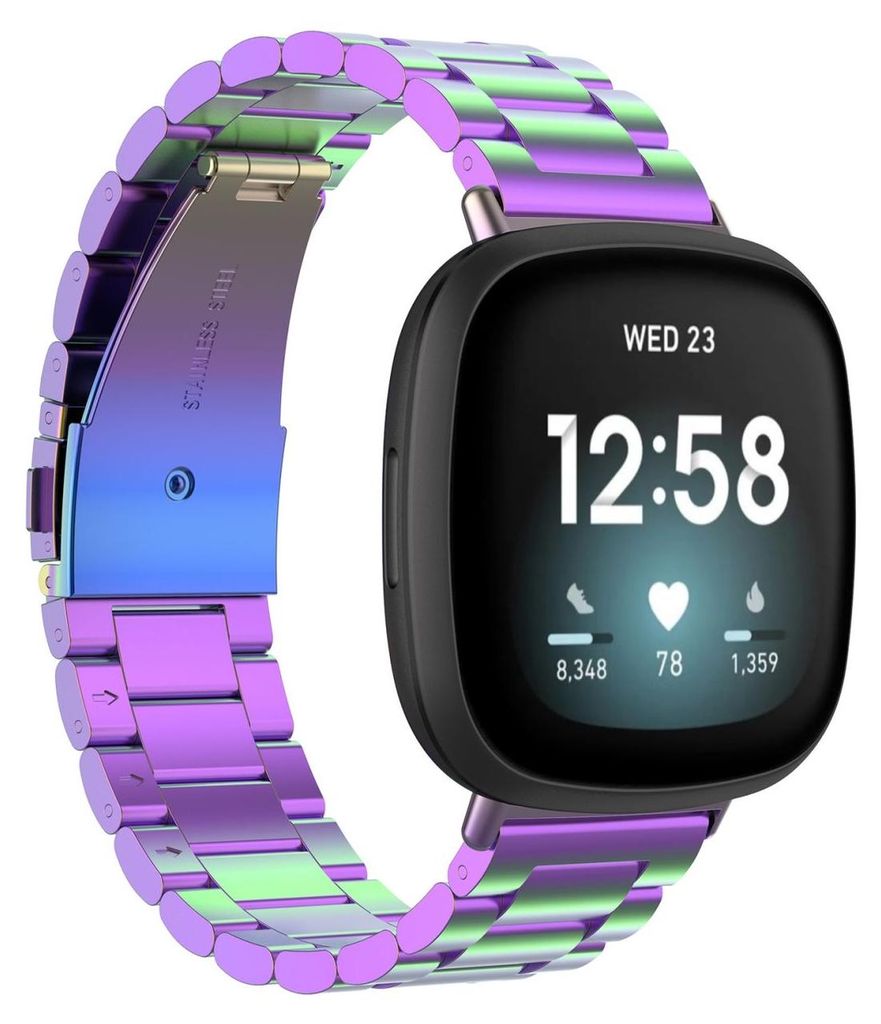 Für Fitbit Versa 4 + 3 / Sense 1 + 2 Stahl Ersatz Armband Produktbild 