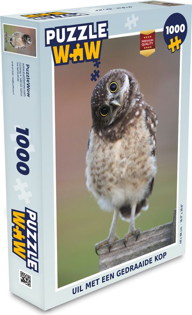 MuchoWow Puzzle 1000 Teile Eule mit gedrehtem Kopf - Spielzeug - Alt und Jung - Spiele - Puzzeln