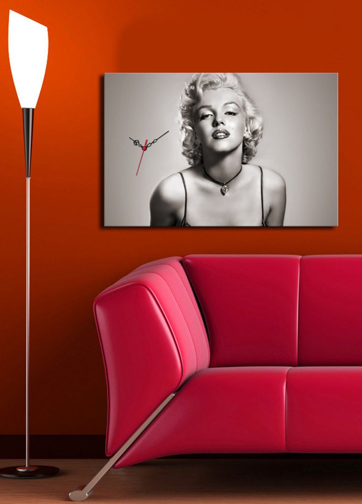 Opviq, 5070CS- CLA1685, Bunt, Wanduhren, 45 x 70, 100% Wildleder -Leinwand