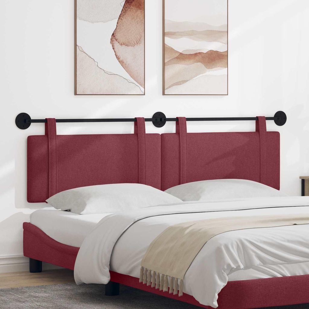 (Robust Möbel)Hängevorderseite Wandmontiert 1 PC eleganten Look - CLORIS - für Schlafzimmer - Uni Weinrot 190x55x5 cm Stoff - Kopfteile NeuM...
