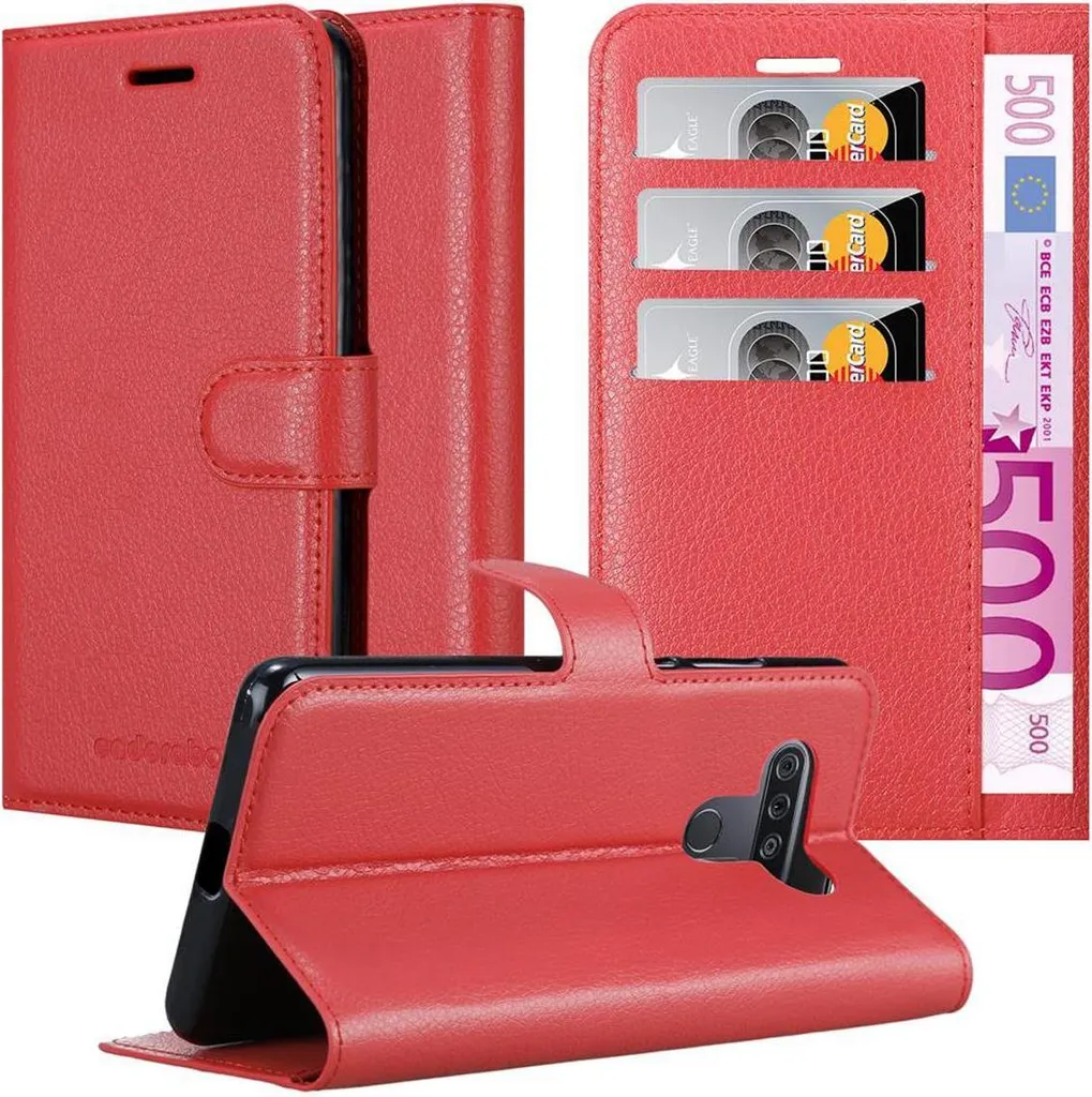 Cadorabo Cover LG KQ51 Rosso: Custodia Magnetica in Similpelle Premium