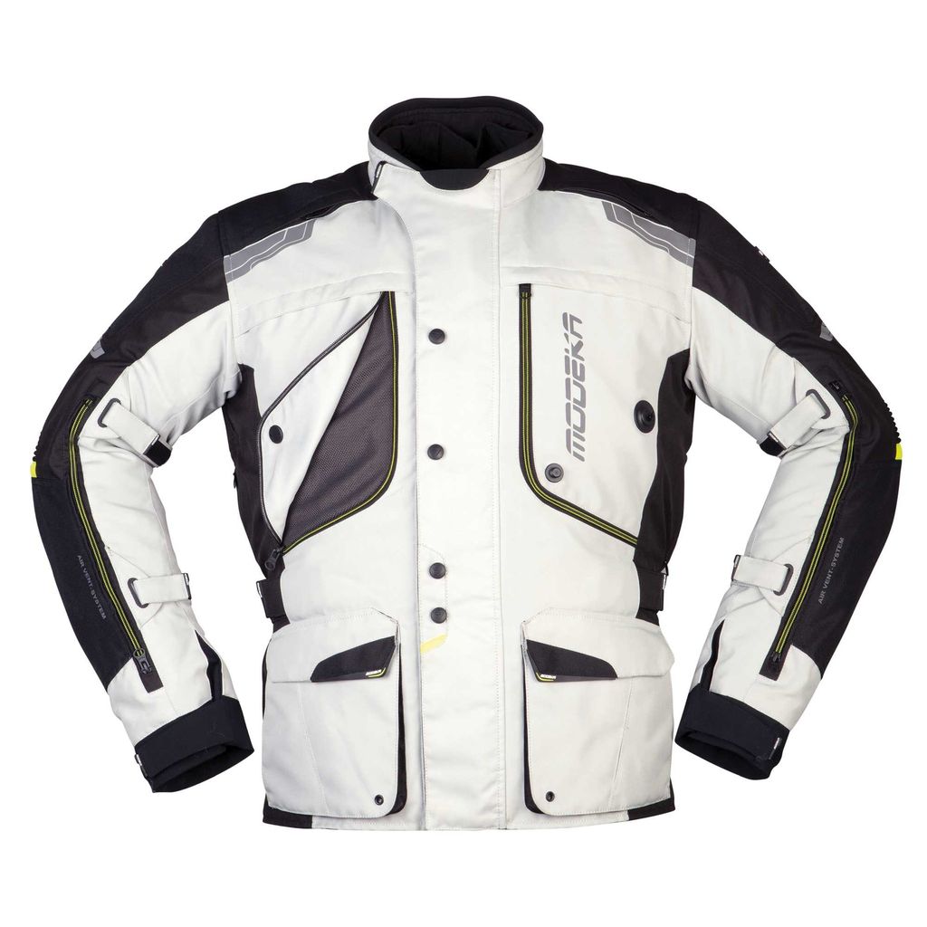 Modeka Aeris Motorrad Textiljacke, hellgrau/schwarz, L