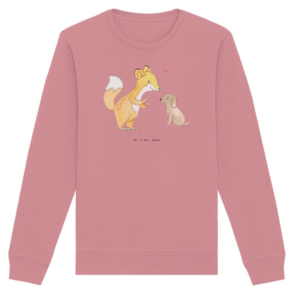 Mr. & Mrs. Panda Baumwoll Sweatshirt Fuchs Hundetraining Größe XS - Canyon Pink - Geschenk, Pullover, Pulli, Bio, Hundeprüfung, Welpenschule, Sw...