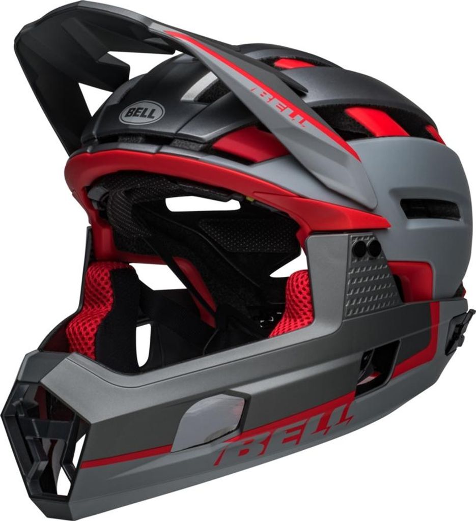 Bell Super Air R Spherical Fahrradhelm matte gray/red M Produktbild 