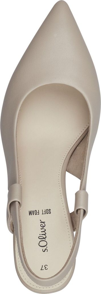 s.Oliver Damen Pumps Slingpumps Slingback spitz Stiletto 5-29600-42, Größe:37 EU, Farbe:Beige