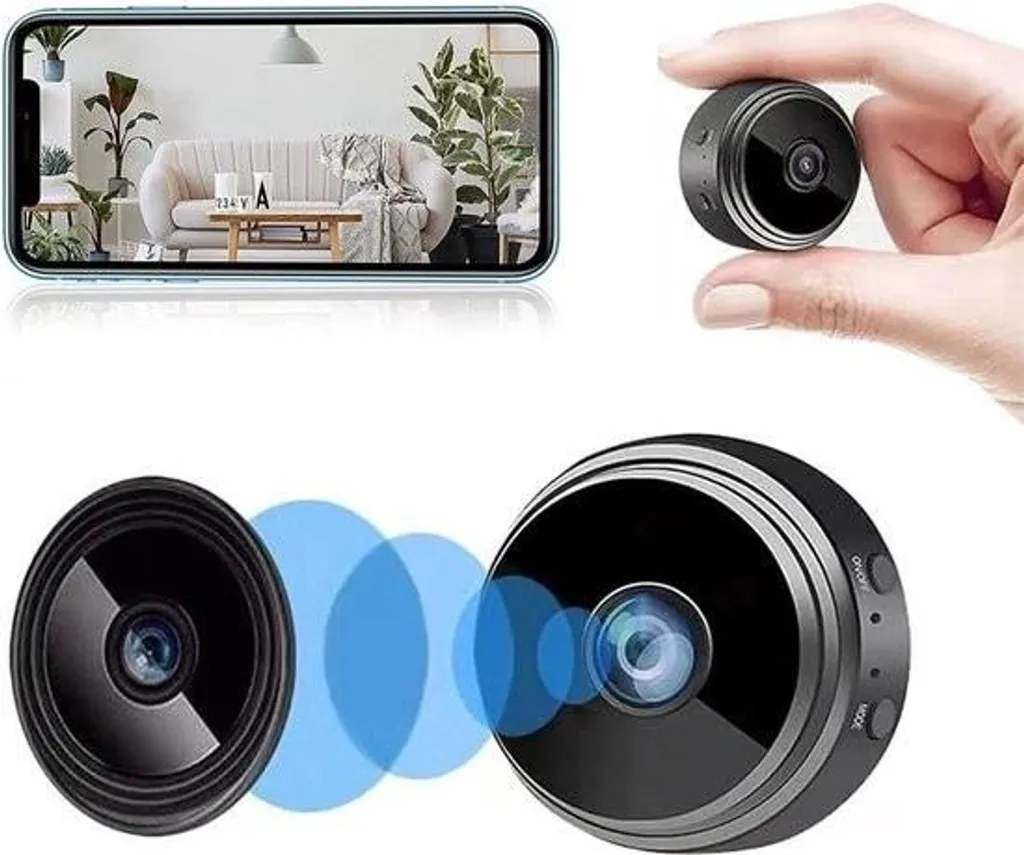 Babyphone Caméra de Sécurité Intérieur WiFi HD 1080p - Mini Format
