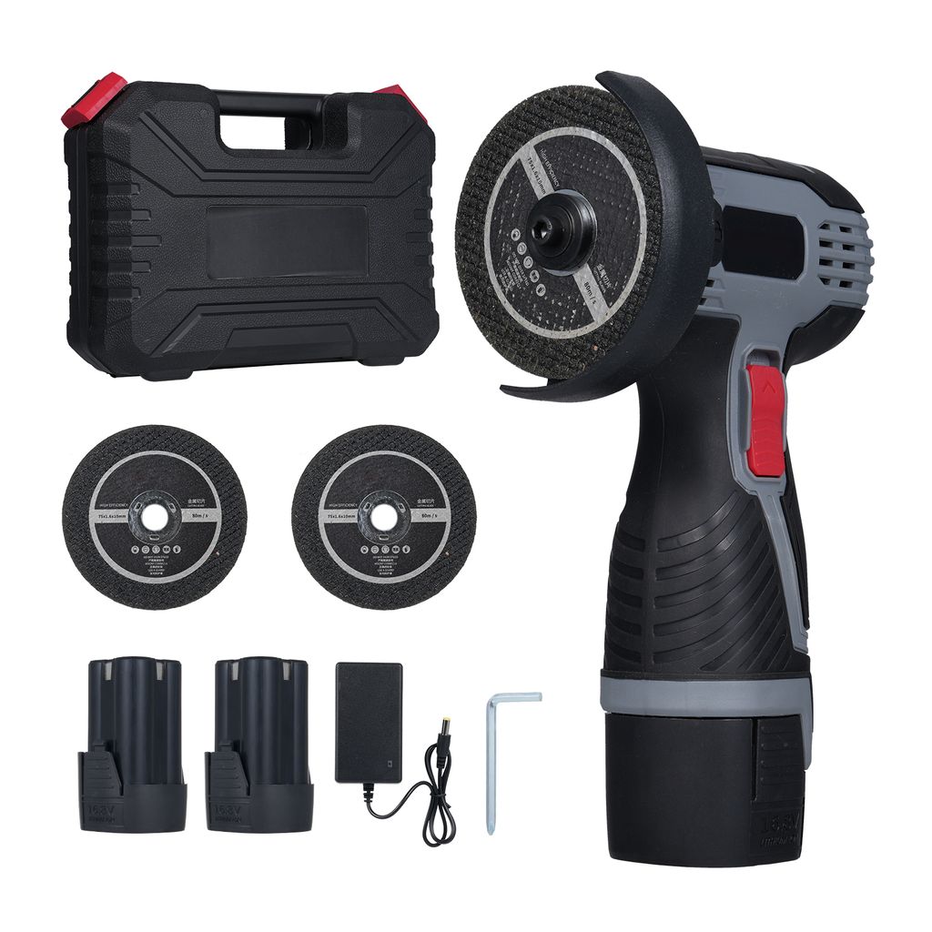 Buerstenloser Winkelschleifer, 17000 U/min, kabelloser Winkelschleifer, elektrisches Schleifwerkzeug, Mini-Winkelschleifer mit 16,8 V, 2000 mAh Akk...