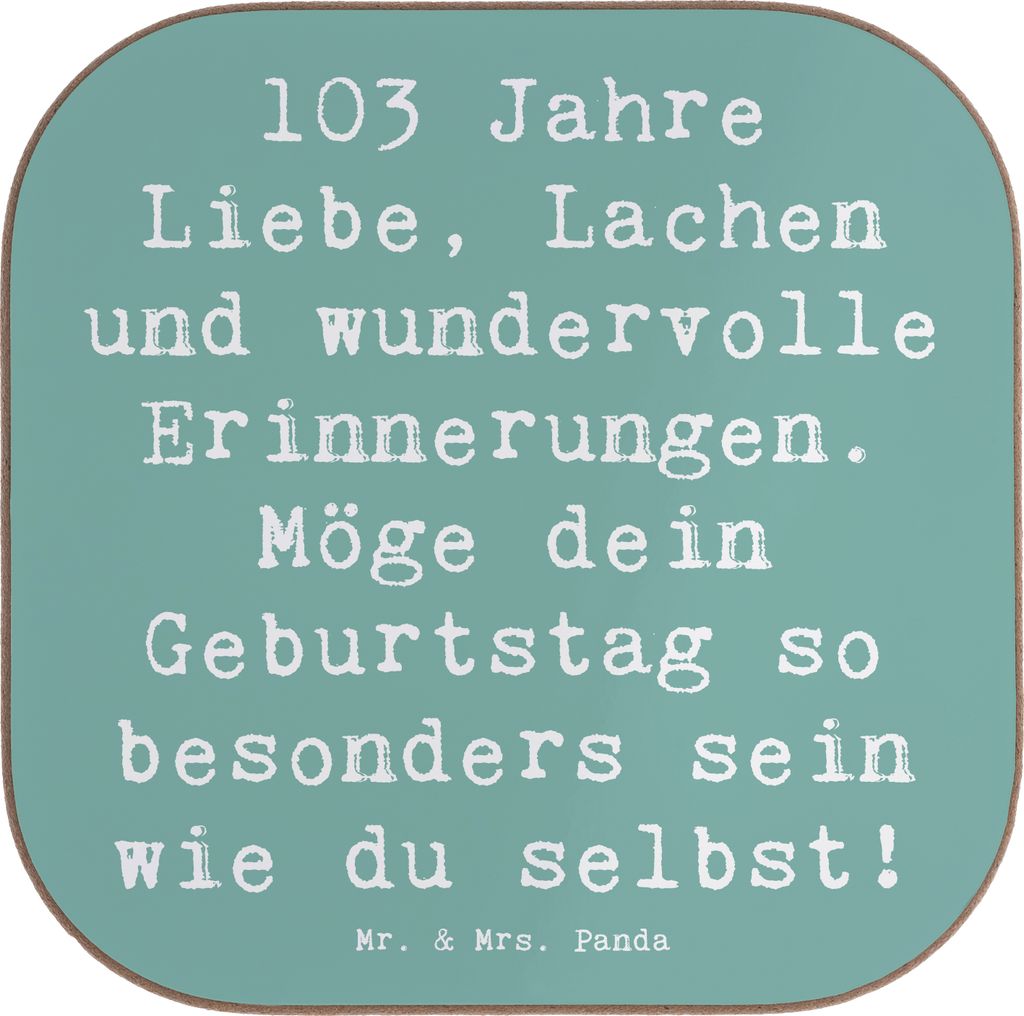 Mr. & Mrs. Panda Getränkeuntersetzer Spruch 103. Geburtstag Produktbild 