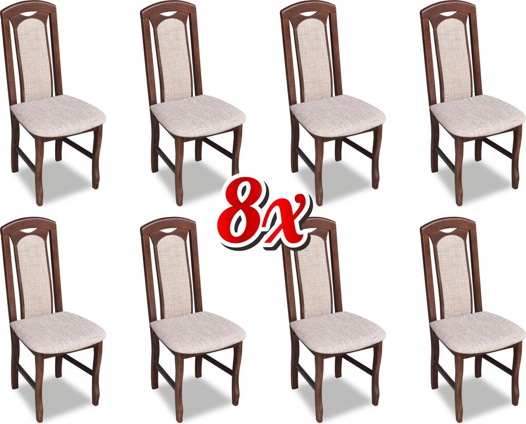 Garnitur Stuhl 8x Esszimmer Polsterstuhl Lounge Club Textil Stühle Küche Set Neu