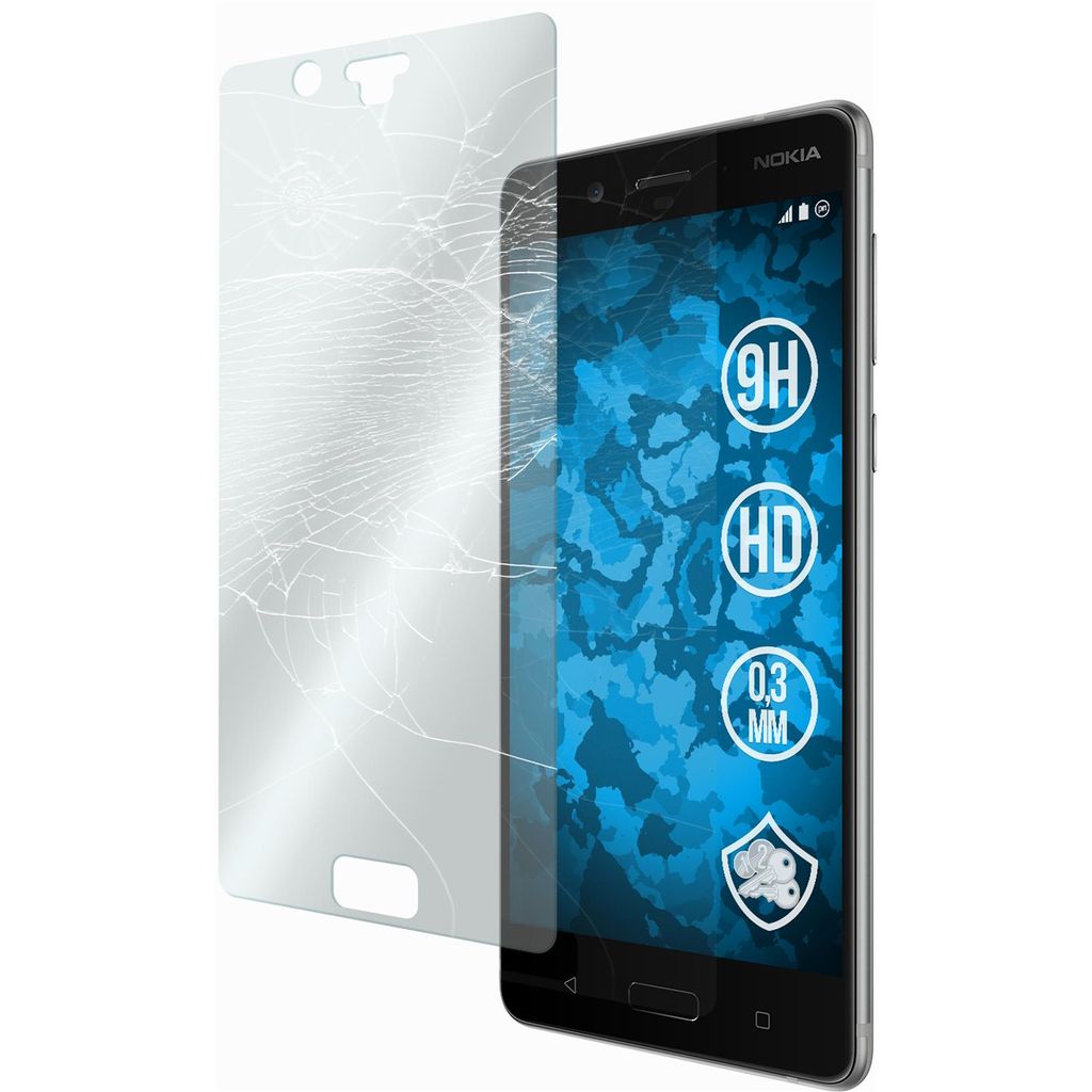 2er-Pack PhoneNatic Glas-Folie klar kompatibel mit Nokia 8 - Panzerglas für Nokia 8