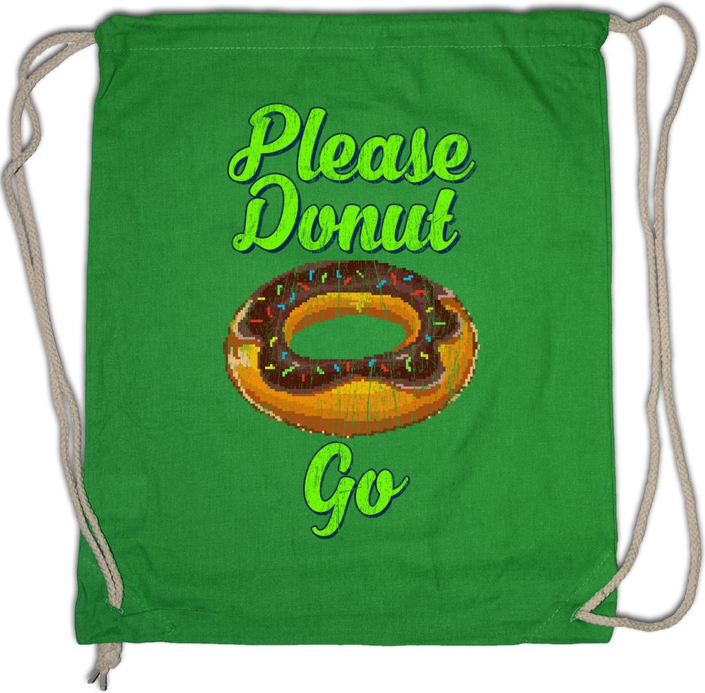 Urban Backwoods Please Donut Go, Turnbeutel, Farbe: Hellgrün