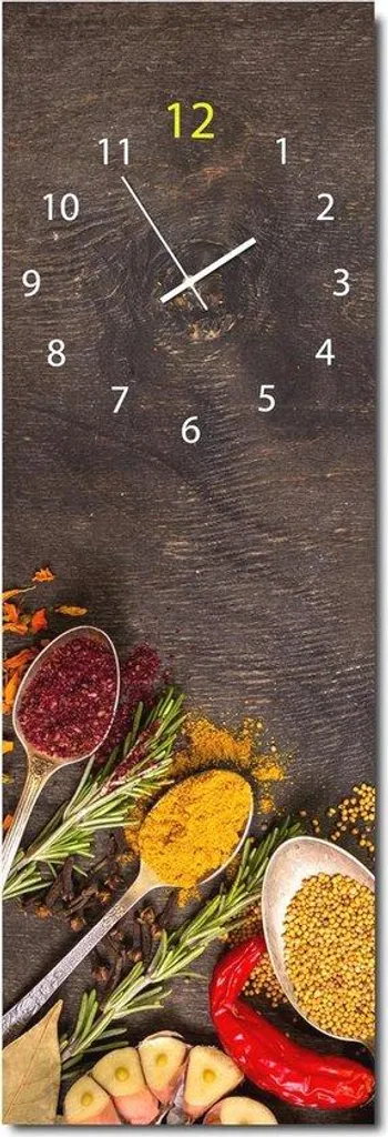 Grande horloge de cuisine verticale en verre 20 x 60 cm - Style scandinave