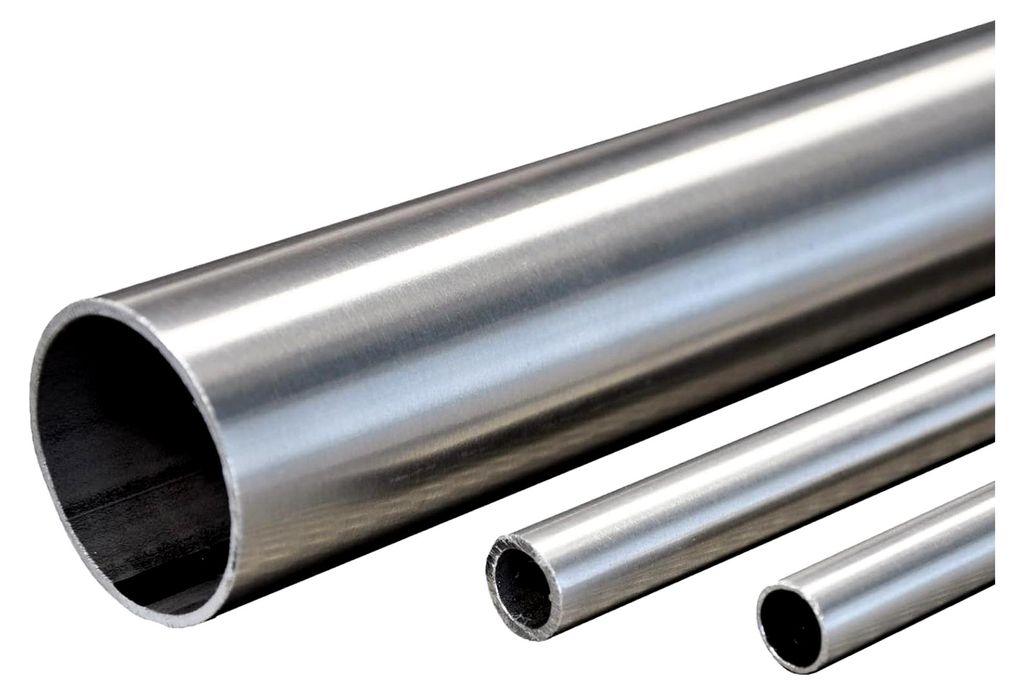 Edelstahlrohr K240 geschliffen 42,4x2mm 1.4301 Rundrohr 1000mm / 100cm Handlauf satiniert für Wand- und Treppenhandlauf Geländer Innen & Außen D...