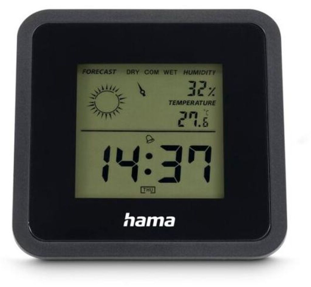 HAMA Digitales Thermometer/Hygrometer "Borneo", Schwarz