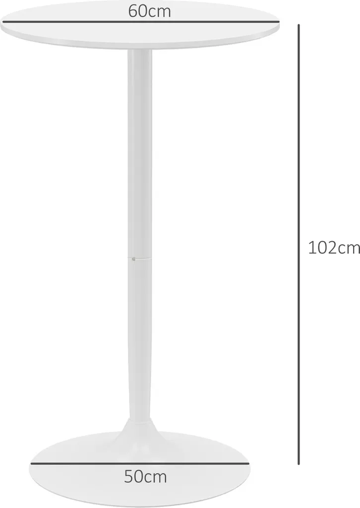 Table haute blanche stable et compacte pour studio et cuisine 60 cm - 5