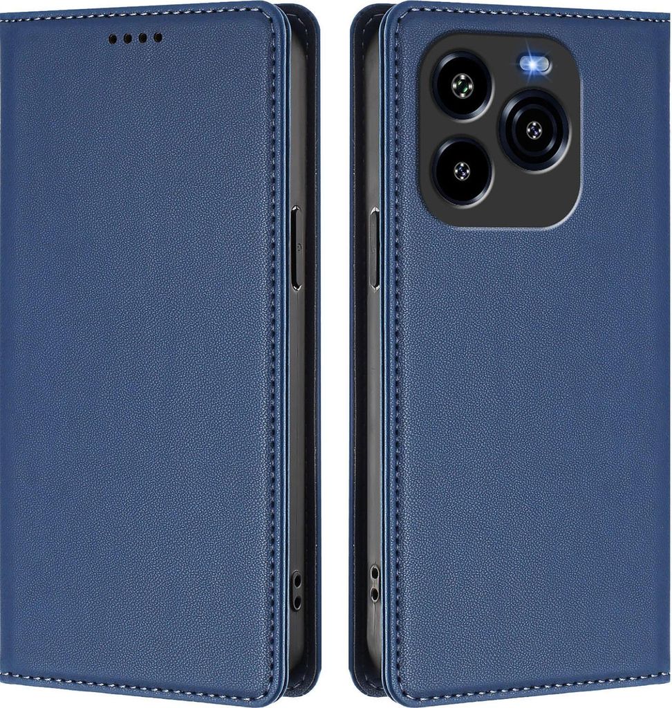 Handyhülle für Oukitel C65 / C65 Pro, Kunstleder Klapphülle Stoßfeste Magnetische Hülle mit Ständer Dunkelblau
