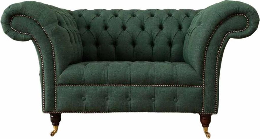 Grüner Sessel Sofa Couch Polster Luxus Klassische Textil Couchen Neu