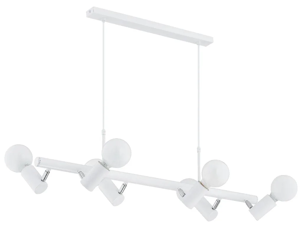 Suspension de Table à Manger Blanche ALDO 6 Lumières Design Moderne Alfa