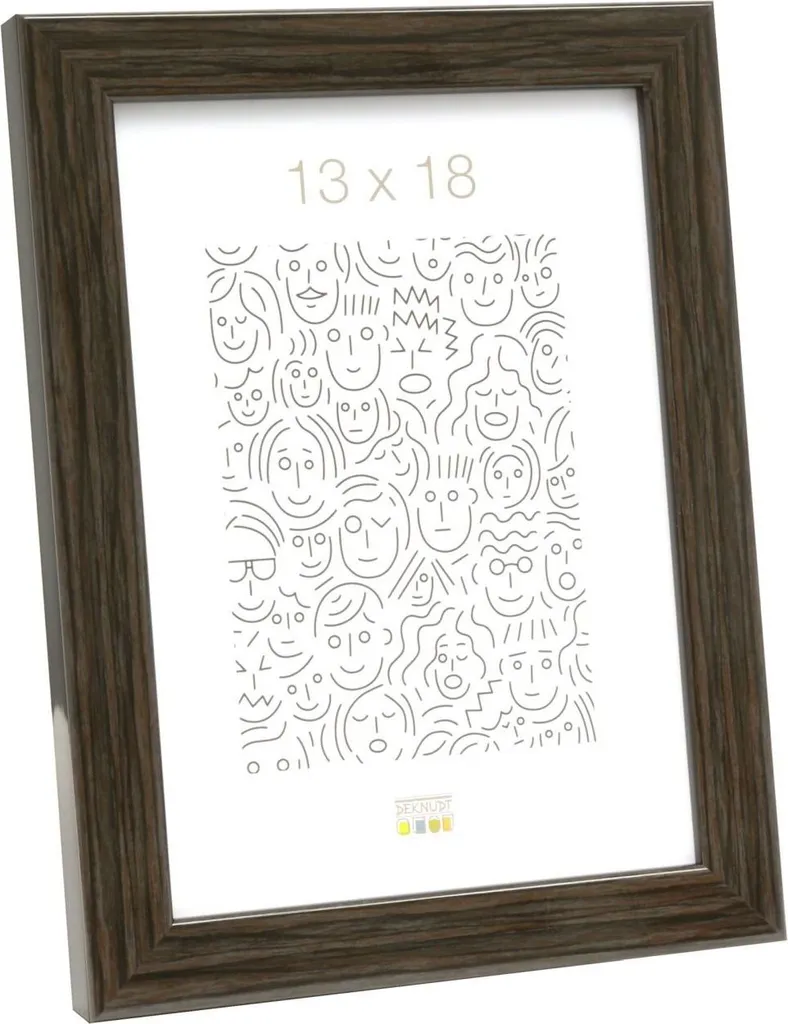 Cadre photo mural 20x30 cm coloris gris-brun pour décoration salon
