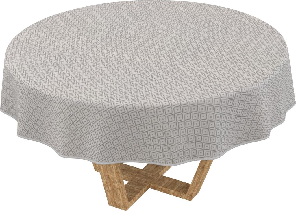 Tischdecke 3.0 Konstruktivismus Geometrie Grau Rund 120cm Band Wachstuch abwaschbar