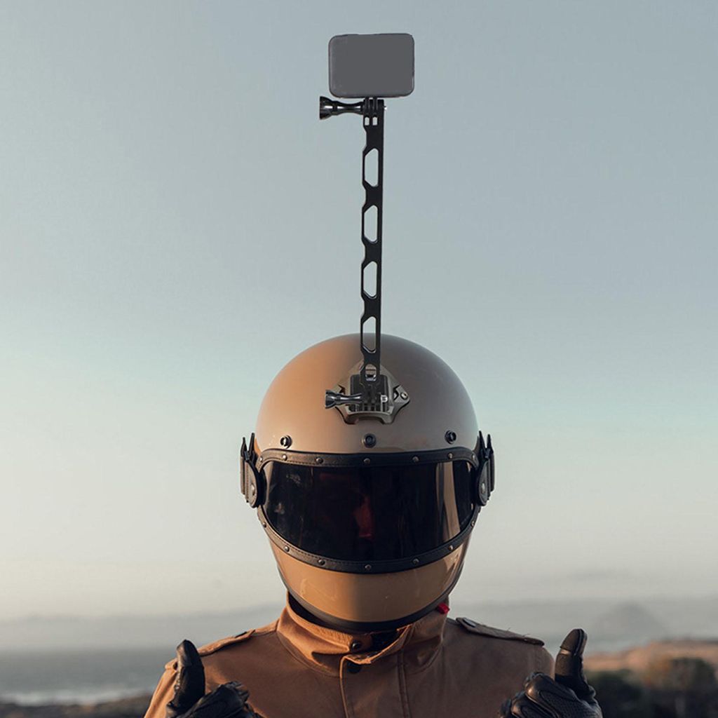 Helm-Verlängerungsarm-Stangenhalterung, 6,5-Zoll-Aluminium-Stick für Insta 360 X3 ONE RS GO 2 X2 R X Action-Kamera, Schwarz