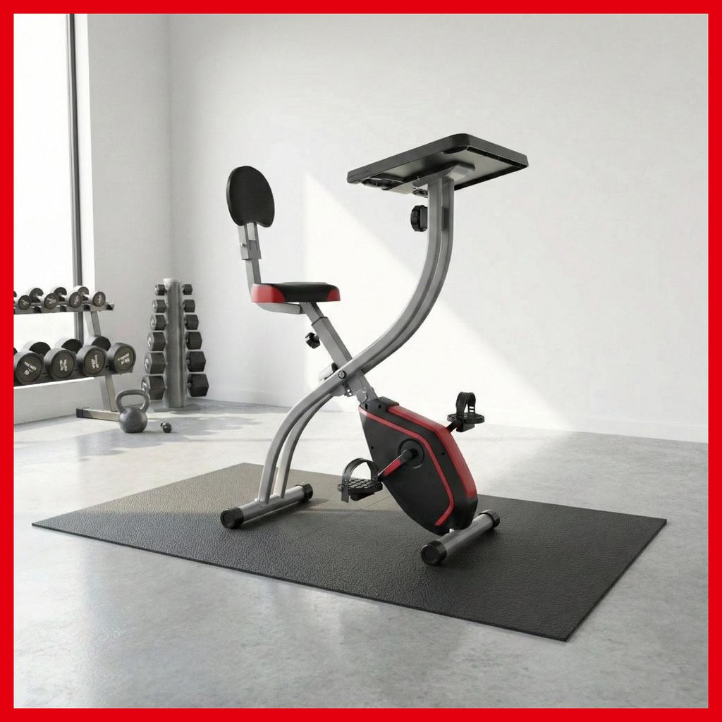 PeakPower Schreibtischbike, gleichzeitig lesen/arbeiten und trainieren. Home office, Tablethalterung, faltbar mit Rückenlehne