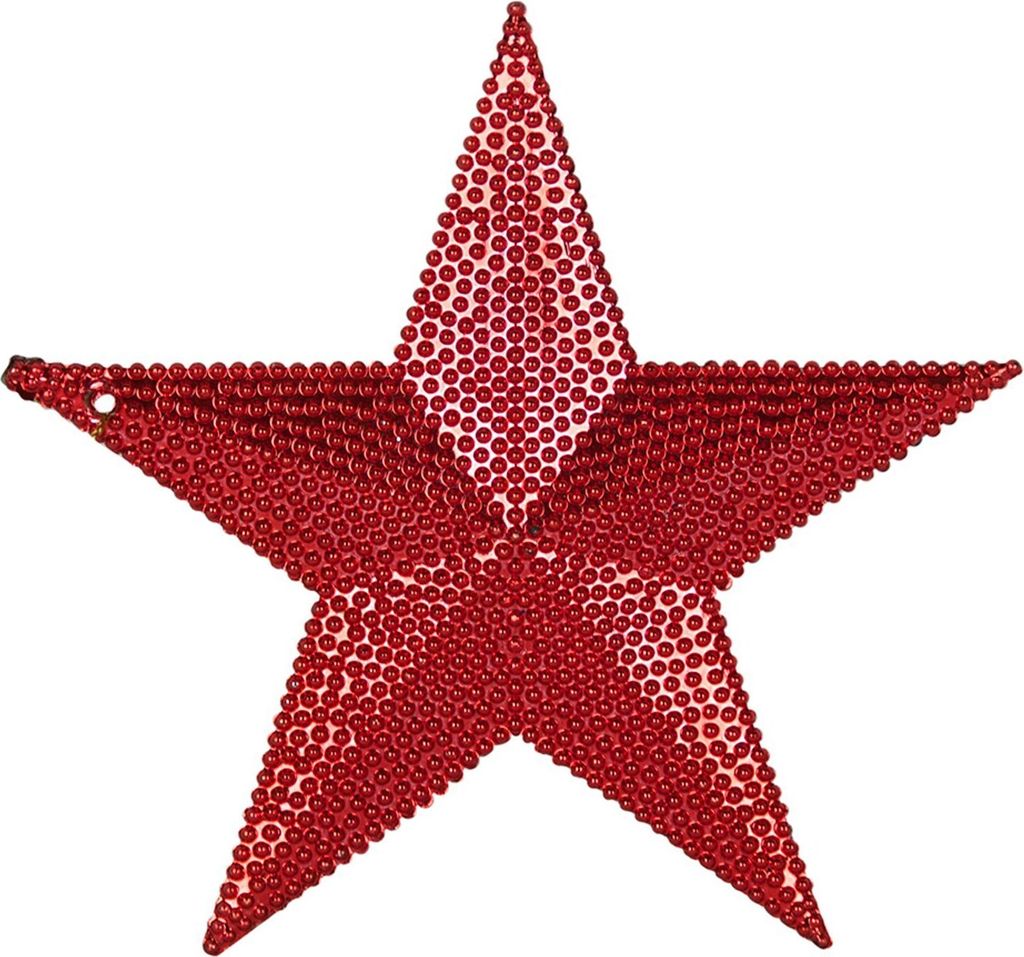 Christbaumschmuck Weihnachtsbaum Anhänger Tannenbaum Schmuck Stern, Farbe:Rot, Design:Stern