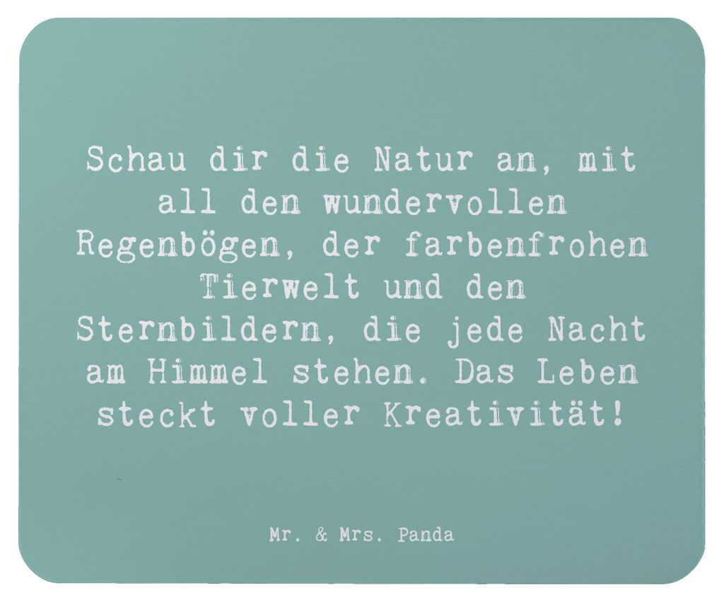 Mr. & Mrs. Panda Mouse Pad Spruch Kreativität im Leben - Meeresbrise - Geschenk, Liebe, kreatives, Zitat, Motivation, Bunt, Gefühl, Mauspad, Stim...