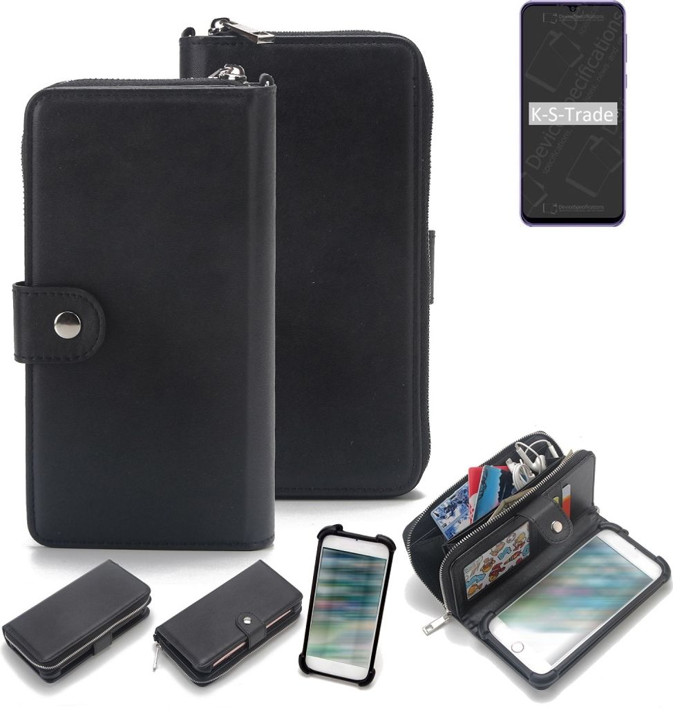K-S-Trade 2in1 Handyhülle Schutzhülle kompatibel mit Ulefone Note 6 & Portemonnee Cover Handy Hülle Case Etui Geldbörse Wallet Bookstyle Hülle